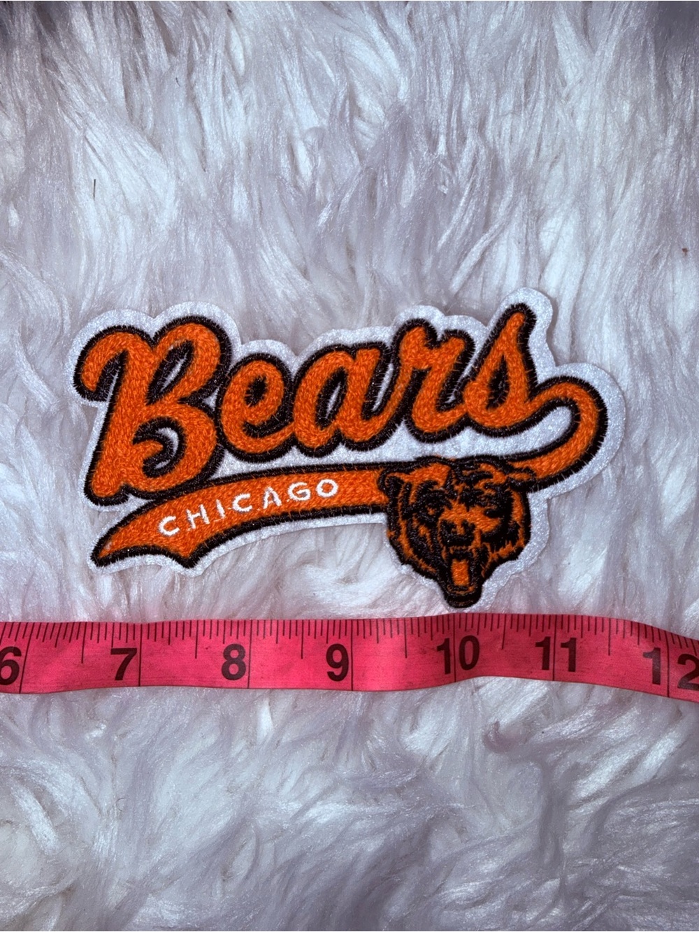 Chicago Bears Orange Script MEDIUM Iron on Patch